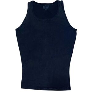 SPANX Cotton Compression Undershirt Washed Black Tank Top